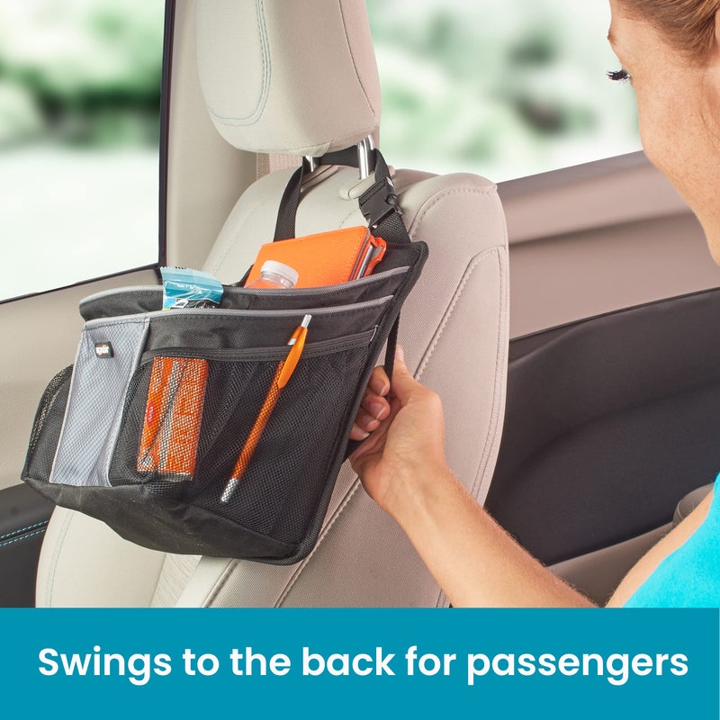 High Road DriverStash Passenger Front Seat or Car Seatback Organizer with Insulated Cup Holder and 10 Multipurpose Pockets for SUVs, Cars, Trucks and Vans - Image 3